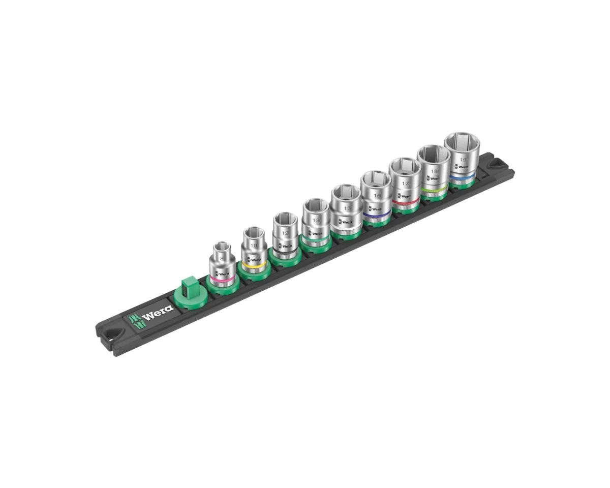 Wera 3/8" Magnetic Socket Rail B 4 Socket Set